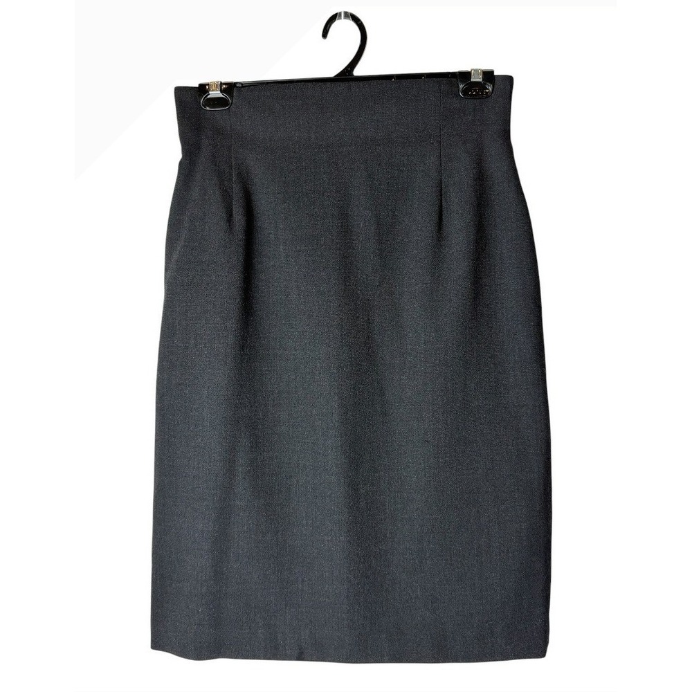 Anne Klein II‎ Pencil Skirt Women 14 Black  Wool High Waist Vintage Career